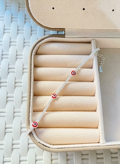 Pulsera de strass ojo turco rojo - joyería rubí
