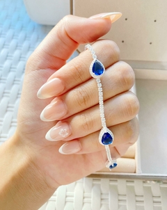 Pulsera strass gota azul - comprar online