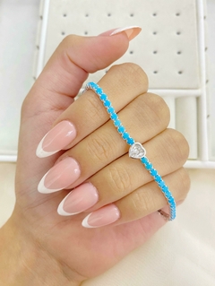 Pulsera strass corazon 925