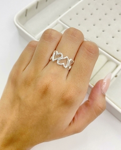 Anillo cora acero blanco