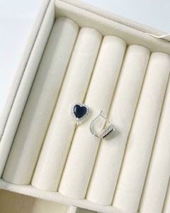 Imagen de Argolla corazon cubic con strass