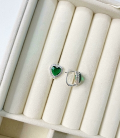 Argolla corazon cubic con strass - joyería rubí