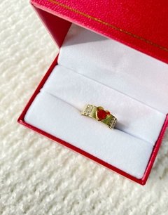 Anillo corazon rojo