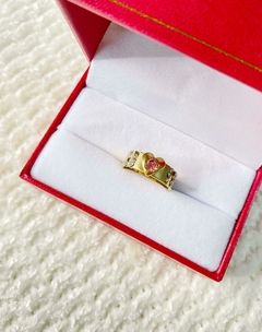 Anillo corazon rosa