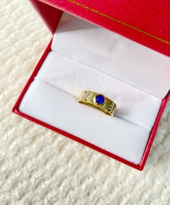 Anillo circulo azul