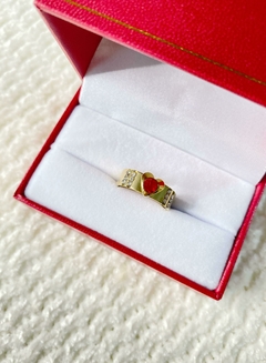 Anillo corazon rojo