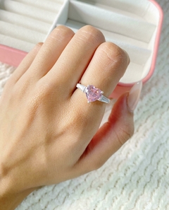 Anillo cora rosa, plata 925