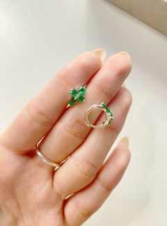 Argolla mini cruz acero blanco - joyería rubí