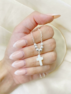 Conjunto cruz de nacar - comprar online