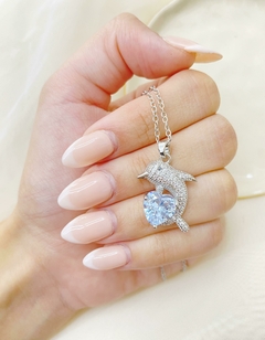 Conjunto delfin strass