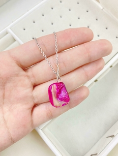 Conjunto piedra fucsia