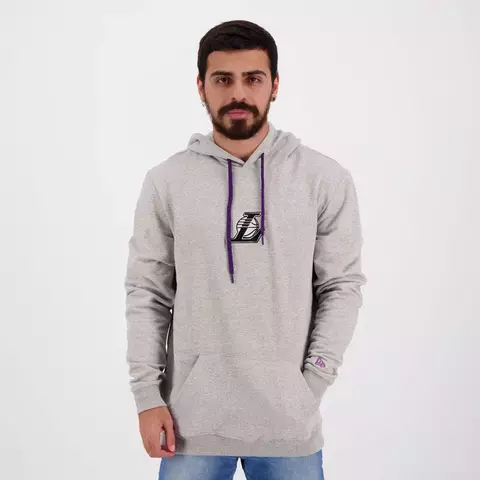 Moletom New Era Canguru NBA Lakers Cinza - NBI20MOL011