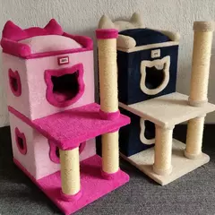 Arranhador para Gatos, Casinha e Caminha Sustentavel 3 em 1 - Modelo Duplex para até 3 gatos de 10kg na internet