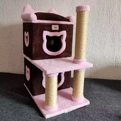 Arranhador para Gatos, Casinha e Caminha Sustentavel 3 em 1 - Modelo Duplex para até 3 gatos de 10kg - comprar online