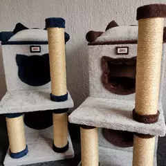 Arranhador para Gatos, Casinha e Caminha Sustentavel 3 em 1 - Modelo Duplex para até 3 gatos de 10kg - Meu Gato Minha Vida - Arranhadores, Casinhas e Caminhas Sustentáveis para seu pet gato