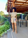 CONJUNTO BABADO COLETE E SHORT LINHO