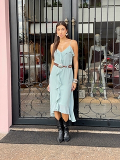 VESTIDO MIDI ALCINHA BABADOS - ÈVAN STORE