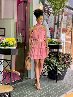 VESTIDO BABADOS FAIXA AMARRAÇÃO - loja online