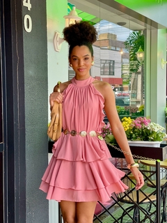 VESTIDO BABADOS FAIXA AMARRAÇÃO - ÈVAN STORE
