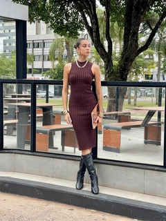 VESTIDO TRICOT REGATA TRAMAS