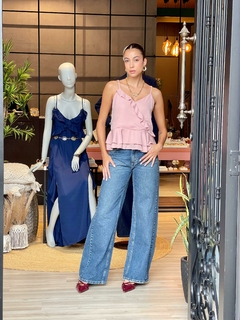 CALÇA JEANS WIDE LEG MAXI ASY na internet
