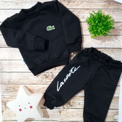 CONJUNTO MOLETOM LACOSTE PRETO - comprar online