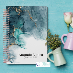 Planner permanente coleção mármore verde marble