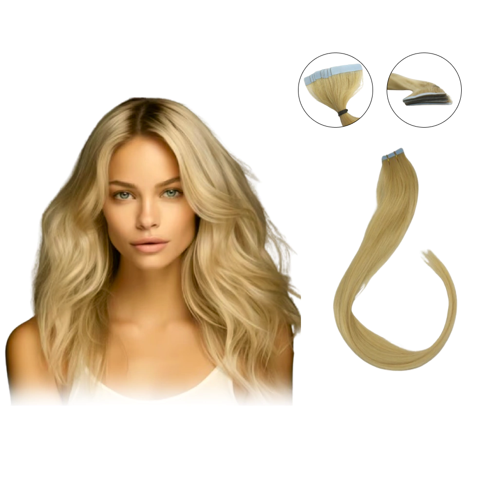 Mega Hair Fita Adesiva Cabelo Humano 40cm Loiro Médio