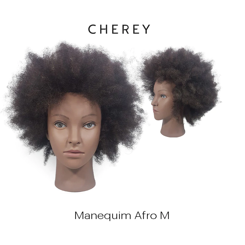 Cabeça De Manequim Para Treinamento Cherey Natural Afro #4