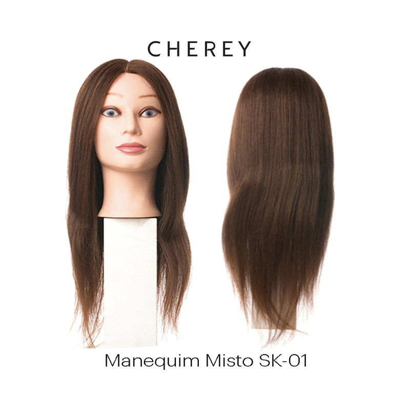 Cabeça De Manequim Para Treinamento Cherey Misto SK01 45CM Mel