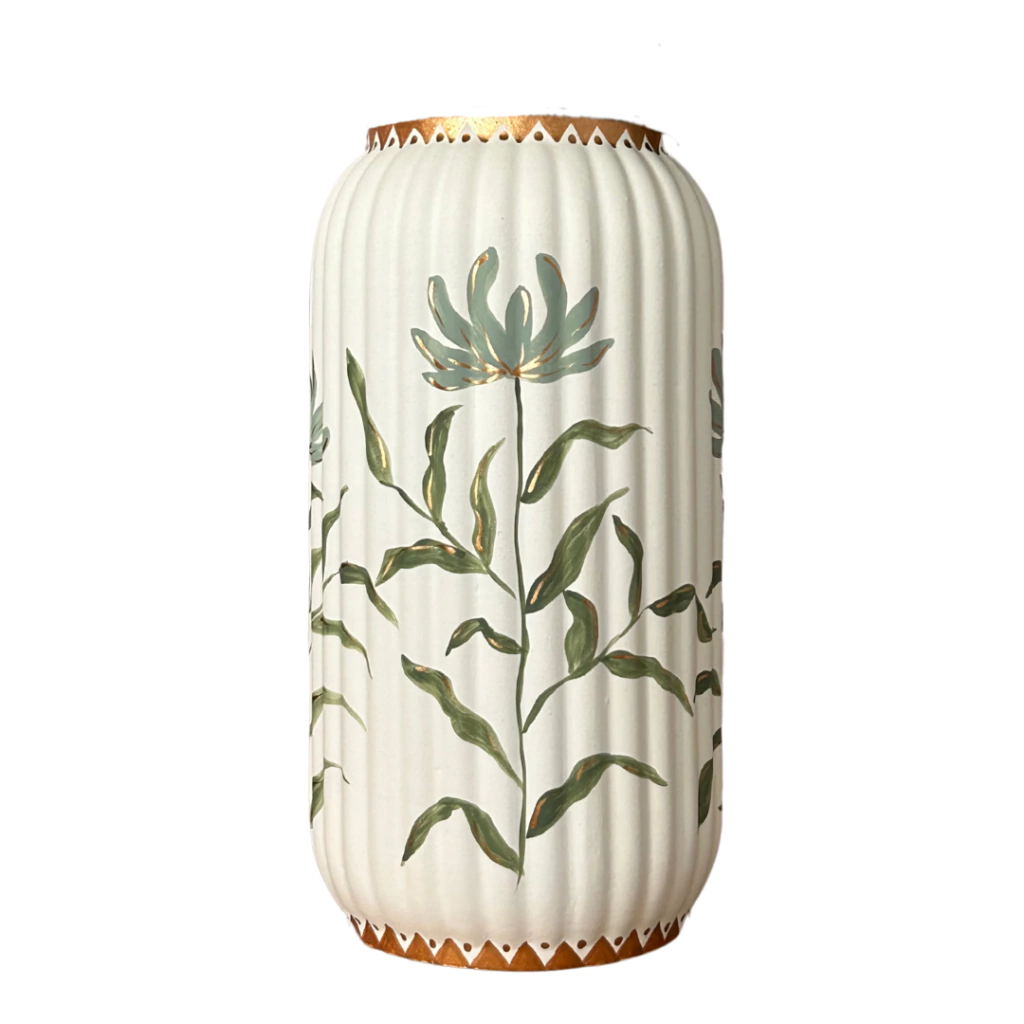 Vaso Canelado - Flowers Verde