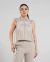 CAMISA CARMIM BORDADA SEM MANGA - BEGE - comprar online