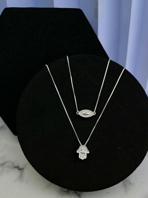 Escapulário Mão de Hansã + Olho grego