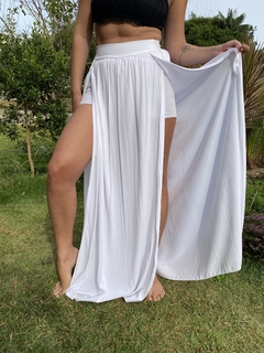 Saia branca dupla fenda - comprar online