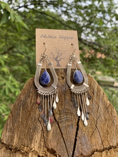 Brincos quartzo azul - comprar online