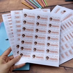 Adesivo Escolar com foto - Bolinha laranja - New Print