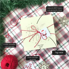 Enfeites de Natal com Caixa em MDF branco - Personalizada - comprar online