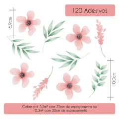 Adesivo Floral Rosa Aquarela - New Print