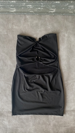 Vestido strapless microfibra cutout - tienda online