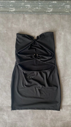 Vestido strapless microfibra cutout - tienda online