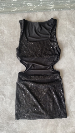 Vestido Microfibra cut out lentejuela