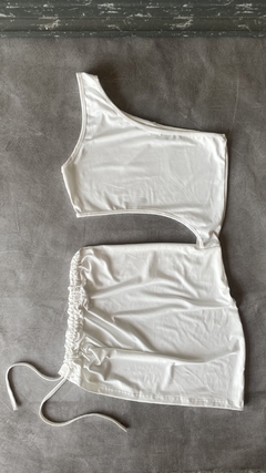 Vestido microfibra frunce cutout en internet