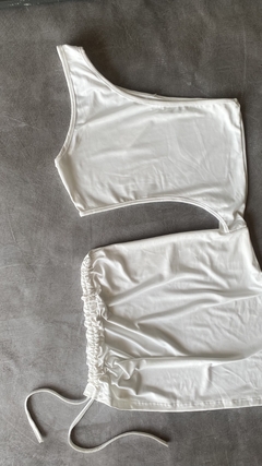 Vestido microfibra frunce cutout - BETULA