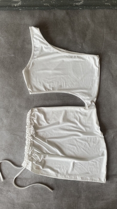 Vestido microfibra frunce cutout - comprar online