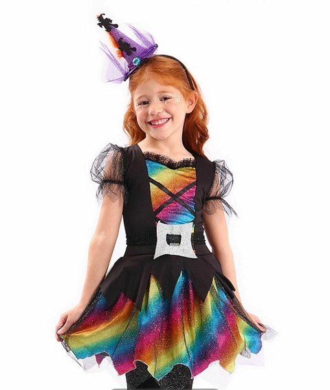 Vestido Infantil Bruxinha ARCO-ÍRIS