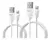 Kit 2x Cabo Lightning iPhone 1m + 2m Turbo 2,4a 12w ELG Cor Branco
