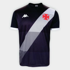 Camisa Vasco da Gama Supporter Diagonal Kappa Masculina - Preto