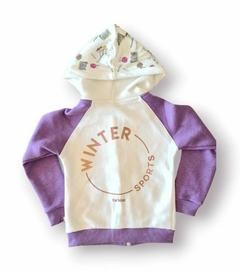 CAMPERA HOCKEY CRUDO Y LILA en internet