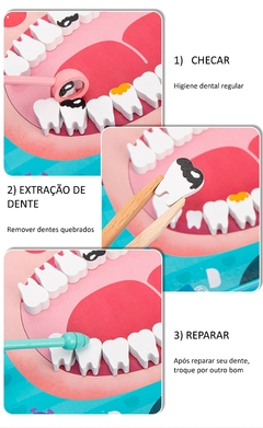 Conjuntos de peças para brincar de médico ou dentista, aprendendo a falar Inglês