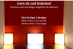 Livro luminária magnético de led carregável com usb